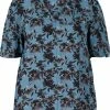 Zizzi Chemisier - Blue W Flower Aop -France Zizzi Soldes 2022 5c746335055745009e92bfdf8baeb247
