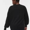 Zizzi WITH RIB TRIM AND ROUND NECKLINE - Pullover - Black -France Zizzi Soldes 2022 5cc0ca2695124beda8a50f1d5d15adfe