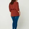 Zizzi Blouse - Dark Orange -France Zizzi Soldes 2022 5cca28b6abf14e819d2b3c2dead57803