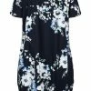 Zizzi Robe De Jour - Black W Blue Flowers -France Zizzi Soldes 2022 5eb2c25c070d49a381a9c287dcd17c71