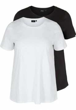 Zizzi 2 PACK SHORT SLEEVED - T-shirt Basique - Black Bright White