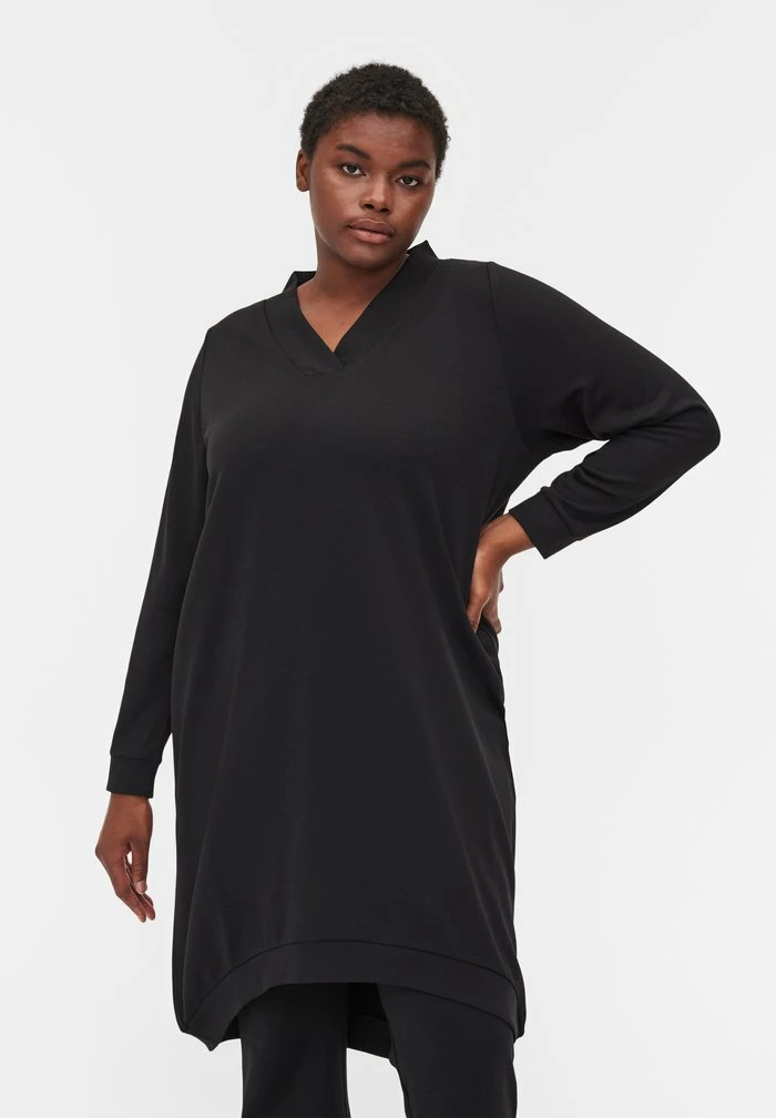 Zizzi ENSFARVET - Robe De Jour - Black 1 Zizzi ENSFARVET - Robe De Jour - Black