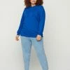 Zizzi Sweat à Capuche - Deep Blue -France Zizzi Soldes 2022 5fc3ea45cafd49339e7017ce17801a2a