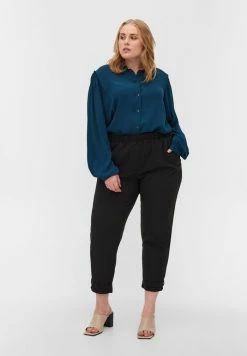 Zizzi MIT DRUCKFALTE UND 7/8-LÄNGE - Pantalon De Survêtement - Black