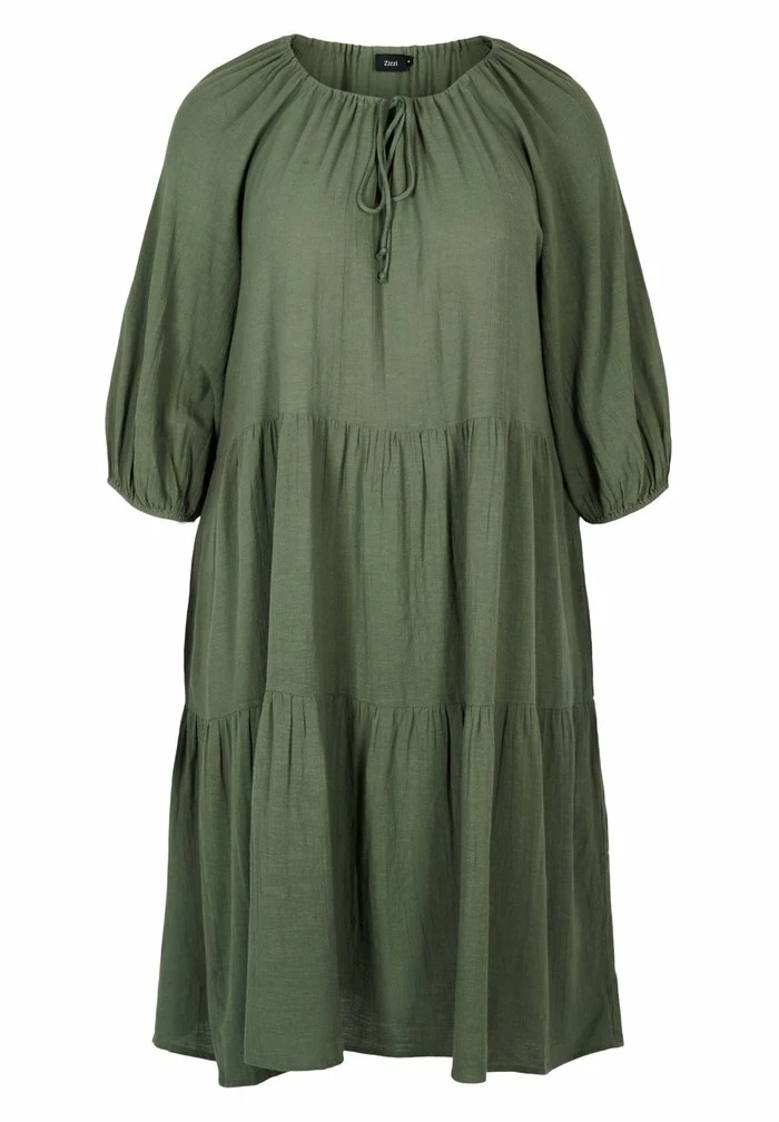 Zizzi Robe De Jour - Thyme 1 Zizzi Robe De Jour - Thyme