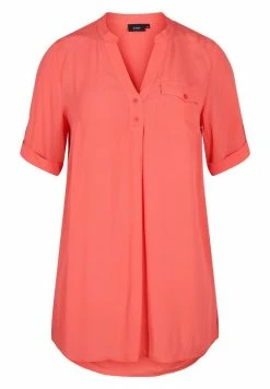 Zizzi WITH SHORT SLEEVES - Tunique - Hot Coral
