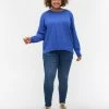 Zizzi LANGARM MIT SCHLITZ - Pullover - Dazzling Blue Mel -France Zizzi Soldes 2022 6223b74f668c4f048f8432ac471b318c