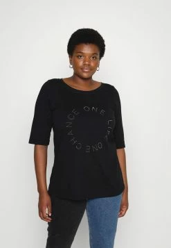 Zizzi EFJOLLA TEE - T-shirt Imprimé - Black