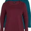 Zizzi 2-PACK BASIC - T-shirt à Manches Longues - Deep Teal -France Zizzi Soldes 2022 63de74b59bb848e99deab5f9fdf3ed0f