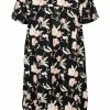 Zizzi Robe De Jour - Black W Rose Flowers -France Zizzi Soldes 2022 64cdb76fdec4458bae24127413f1e30f