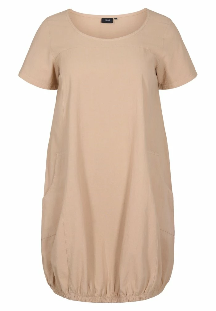 Zizzi SHORT-SLEEVED - Robe De Jour - Brown 2 Zizzi SHORT-SLEEVED - Robe De Jour - Brown – Image 2