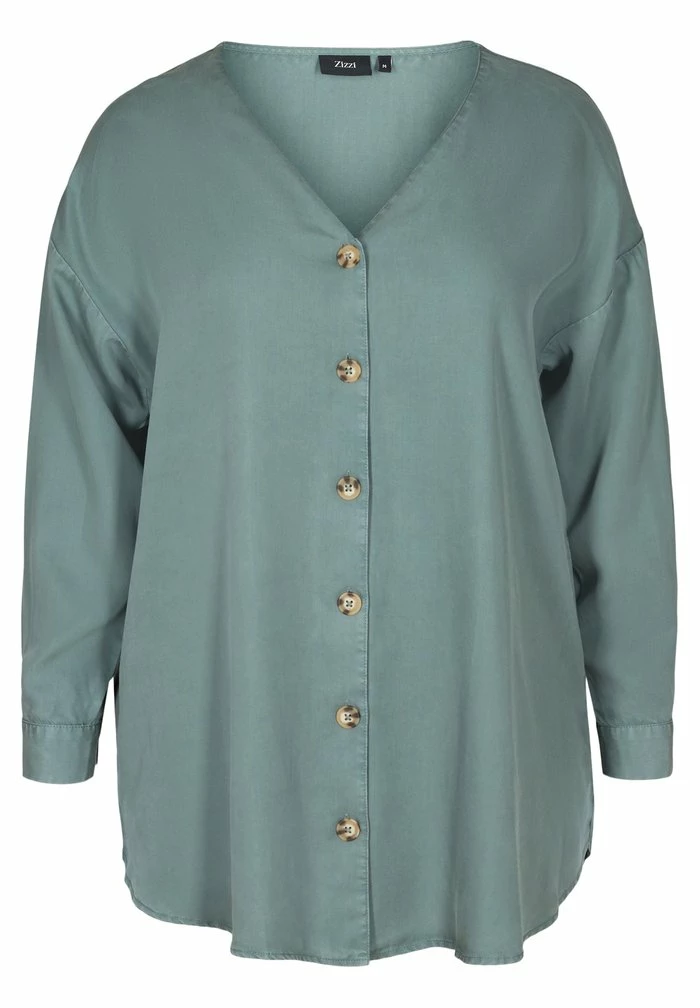 Zizzi Blouse - Dark Green 2 Zizzi Blouse - Dark Green – Image 2