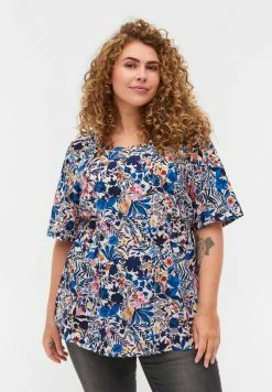 Zizzi MED KORTE ÆRMER - T-shirt Imprimé - Flower Aop