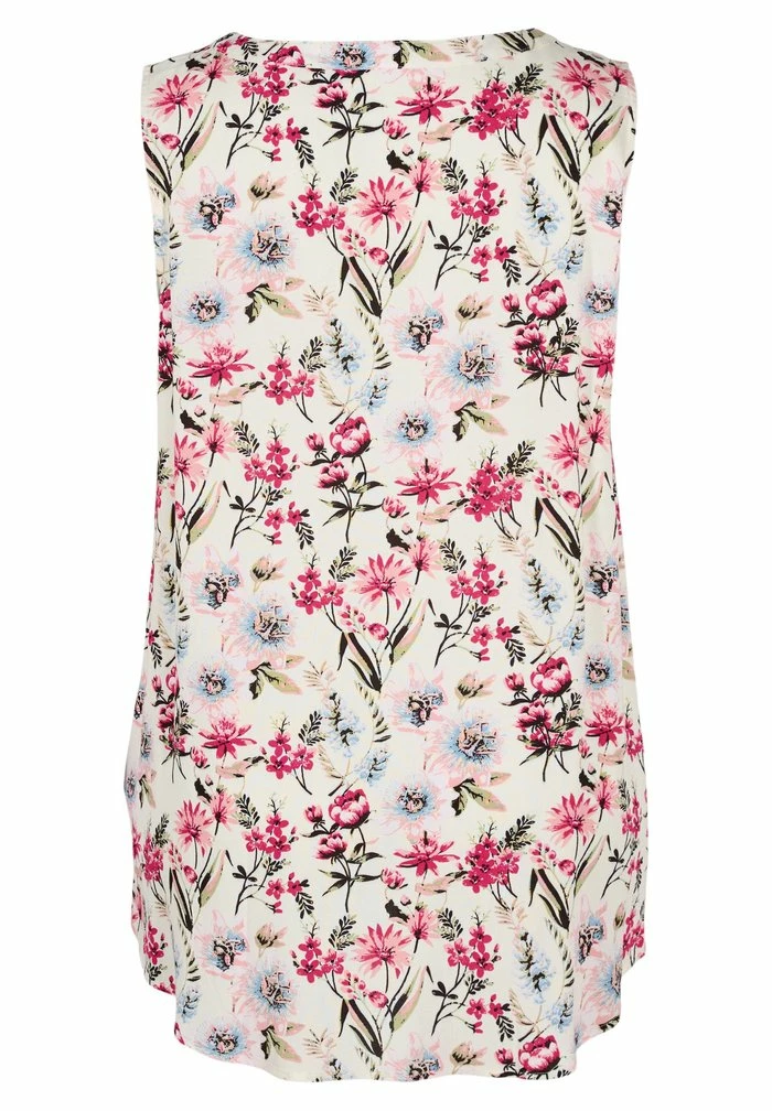 Zizzi FLORAL WITH BUTTONS - Débardeur - Bright White Aop 3 Zizzi FLORAL WITH BUTTONS - Débardeur - Bright White Aop – Image 3