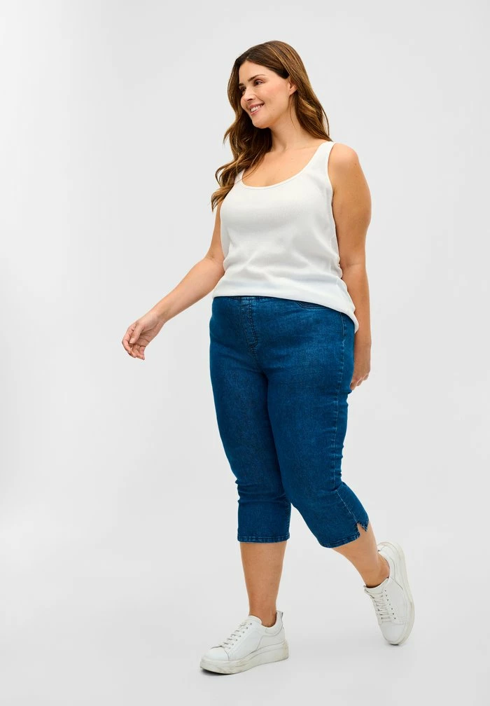 Zizzi Short En Jean - Dark Blue Denim 2 Zizzi Short En Jean - Dark Blue Denim – Image 2