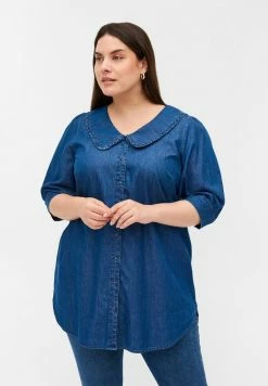 Zizzi Chemisier - Blue Denim Ass