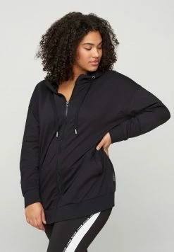 Zizzi Sweat à Capuche Zippé - Black