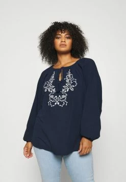 Zizzi EDORIA BLOUSE - Blouse - Black Iris/white