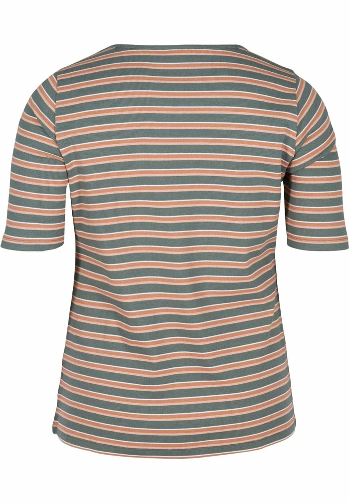 Zizzi T-shirt Imprimé - Balsam Green Stripe 6 Zizzi T-shirt Imprimé - Balsam Green Stripe – Image 6