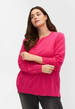 Zizzi LANGARM MIT SCHLITZ - Pullover - Fuchsia Purple
