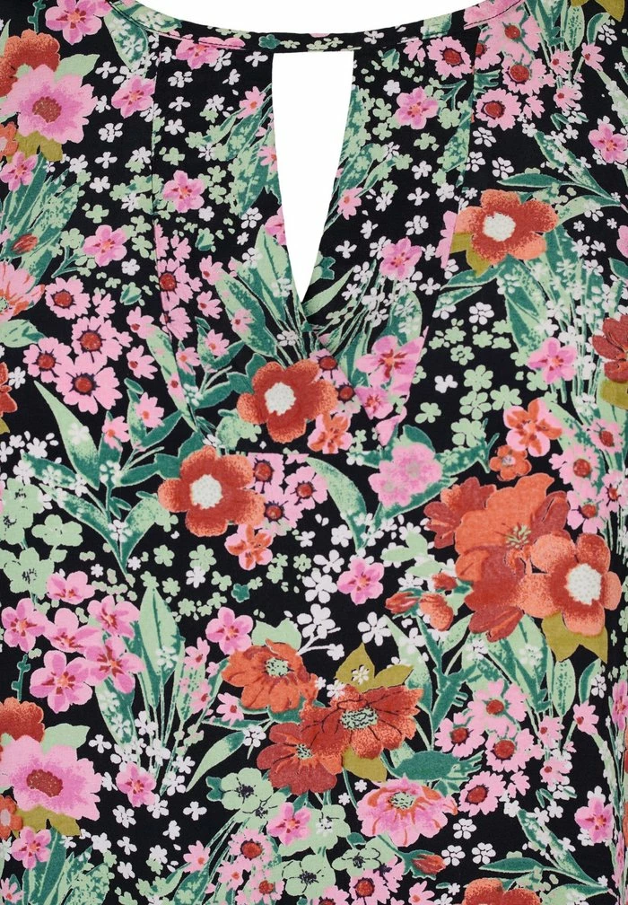 Zizzi MIT 3/4-ÄRMELN UND BLUMENPRINT - Blouse - Green Flower Aop 5 Zizzi MIT 3/4-ÄRMELN UND BLUMENPRINT - Blouse - Green Flower Aop – Image 5