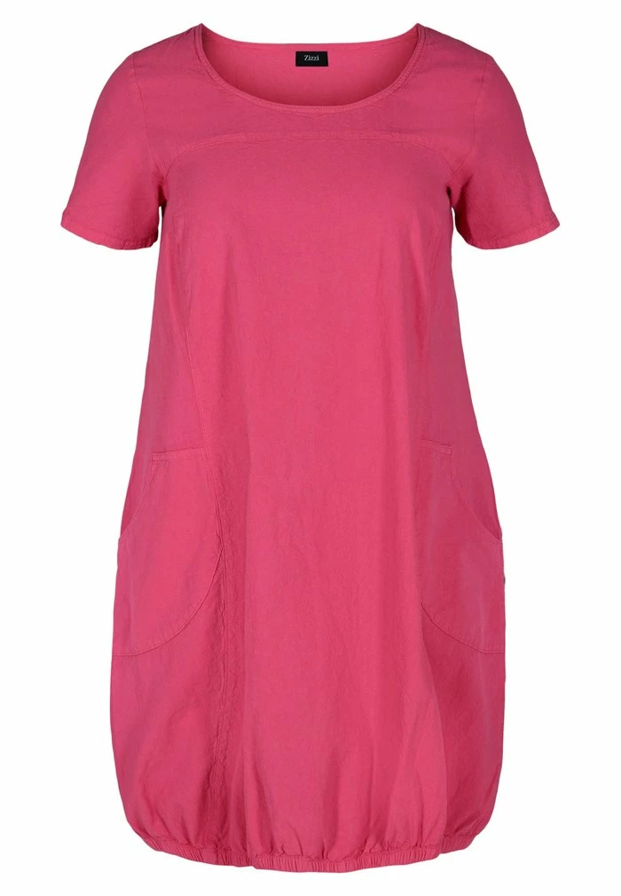 Zizzi Robe De Jour - Fuchia Purple 4 Zizzi Robe De Jour - Fuchia Purple – Image 4