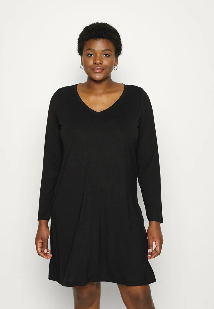 Zizzi Robe En Jersey - Black 1 Zizzi Robe En Jersey - Black