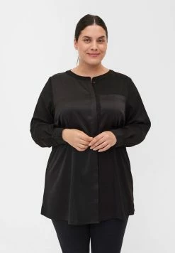Zizzi SOLID COLOURED WITH BREAST POCKET - Chemisier - Black