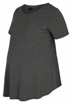 Zizzi SHORT SLEEVED - T-shirt Basique - Dark Grey Melange