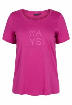 Zizzi KURZARM - T-shirt Imprimé - Festival Fuchsia Way