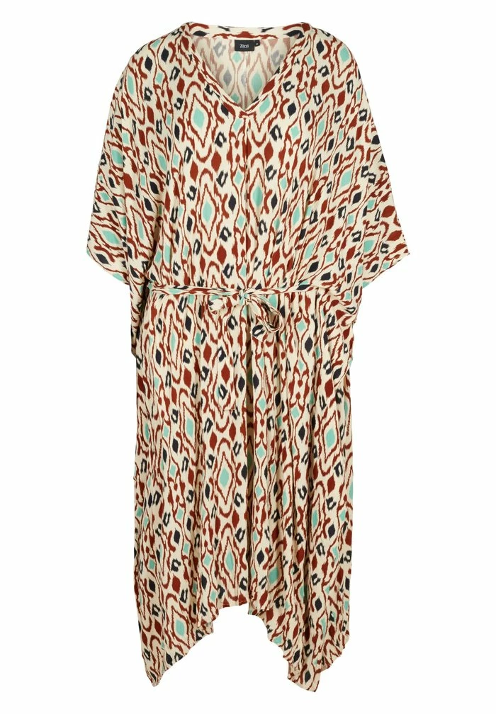 Zizzi Robe De Jour - Angora Aop Green 3 Zizzi Robe De Jour - Angora Aop Green – Image 3