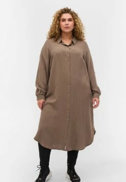Zizzi Robe Chemise - Brown