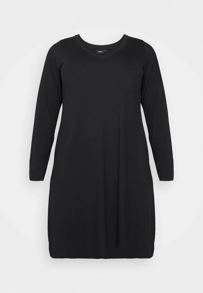 Zizzi Robe En Jersey - Black 5 Zizzi Robe En Jersey - Black – Image 5