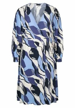 Zizzi Robe De Jour - Blue Abstract Aop