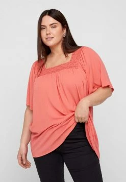 Zizzi KORTÆRMET VISKOSE - Blouse - Porcelain Rose