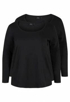 Zizzi 2 PACK - T-shirt à Manches Longues - Black Black