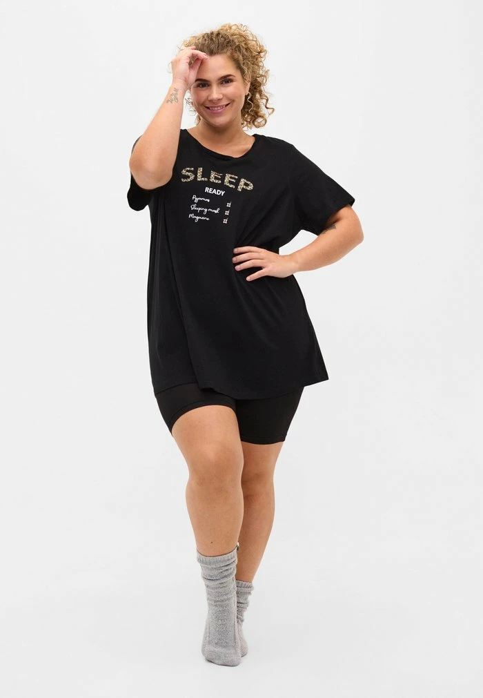 Zizzi OVERSIZE AUS - Haut De Pyjama - Black Sleep 2 Zizzi OVERSIZE AUS - Haut De Pyjama - Black Sleep – Image 2