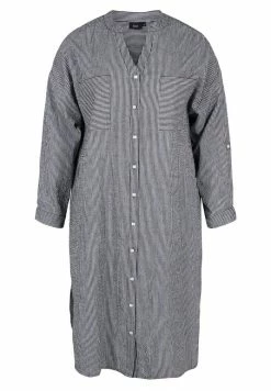 Zizzi GESTREIFTES - Robe Chemise - Black Stripe