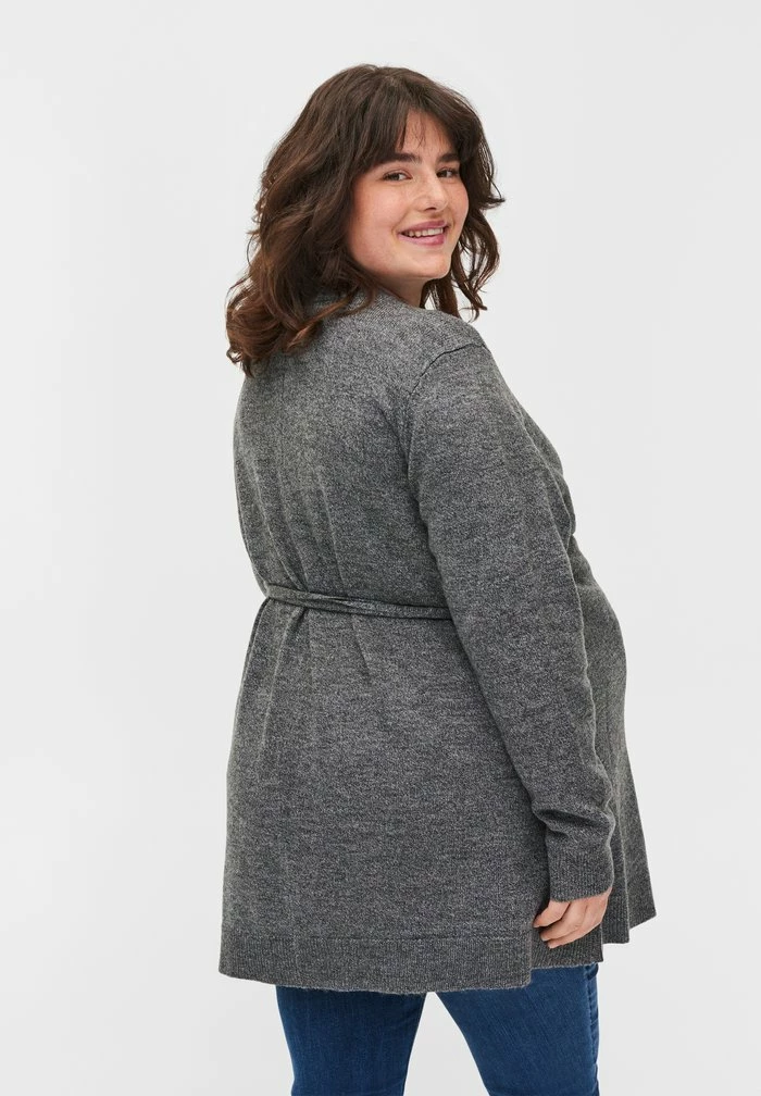 Zizzi Gilet - Medium Grey Melange 3 Zizzi Gilet - Medium Grey Melange – Image 3