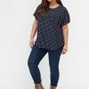 Zizzi WITH SHORT SLEEVES - Blouse - Navy Bla W White Dot -France Zizzi Soldes 2022 81f6ee7632d447728631a070a83a970e