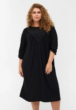 Zizzi MED BRODERI - Robe De Jour - Black