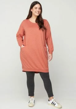 Zizzi MIT TASCHEN - Robe En Jersey - Orange