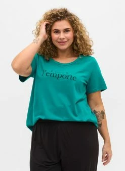 Zizzi T-shirt Imprimé - Petrol