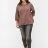 Zizzi 3/4-ÄRMELN - Blouse - Deep Taupe -France Zizzi Soldes 2022 8561a22f33894fd4aafbf1dd0a0e0ada