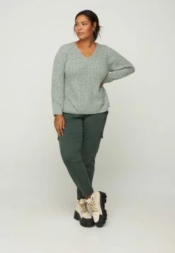 Zizzi Pantalon Cargo - Green