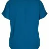 Zizzi WITH SHORT SLEEVES AND A ROUND NECKLINE - Blouse - Blue -France Zizzi Soldes 2022 8624abfd85484ea5b55a766614063b1f