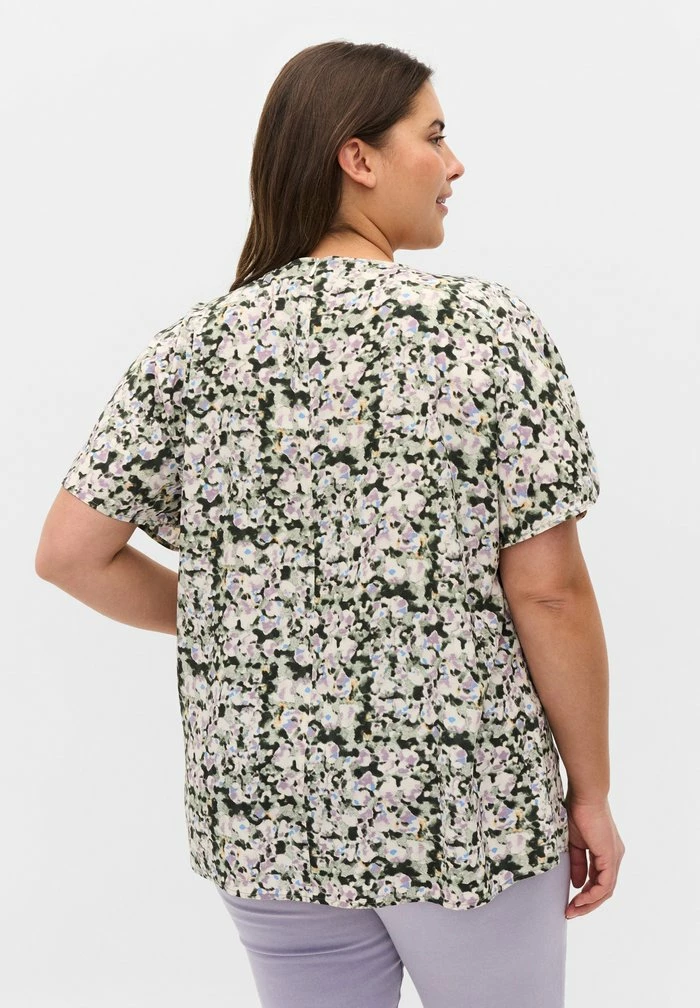 Zizzi Blouse - Green Purple Mix 3 Zizzi Blouse - Green Purple Mix – Image 3