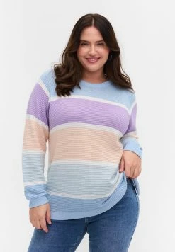 Zizzi MIT STREIFEN - Pullover - Chambray Blue Comb