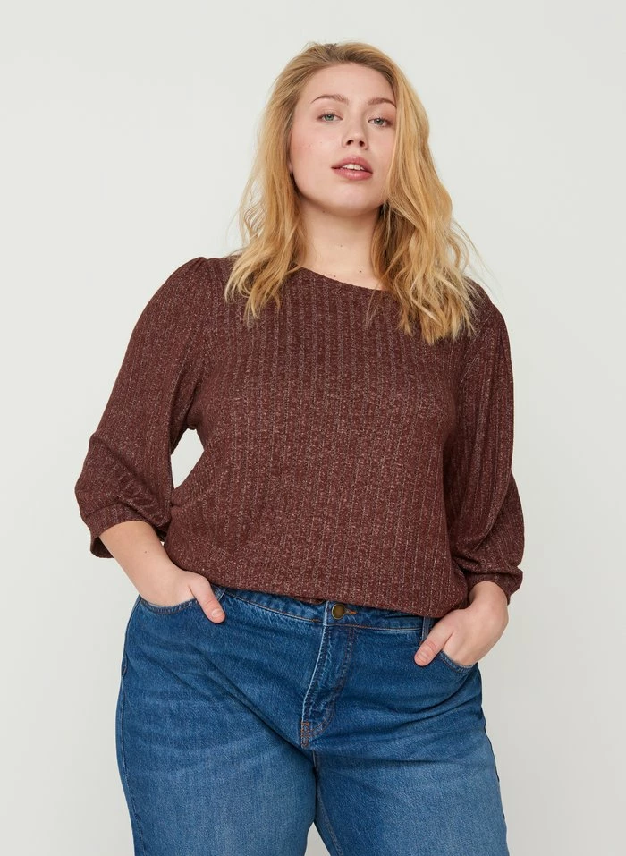 Zizzi Blouse - Brown 1 Zizzi Blouse - Brown