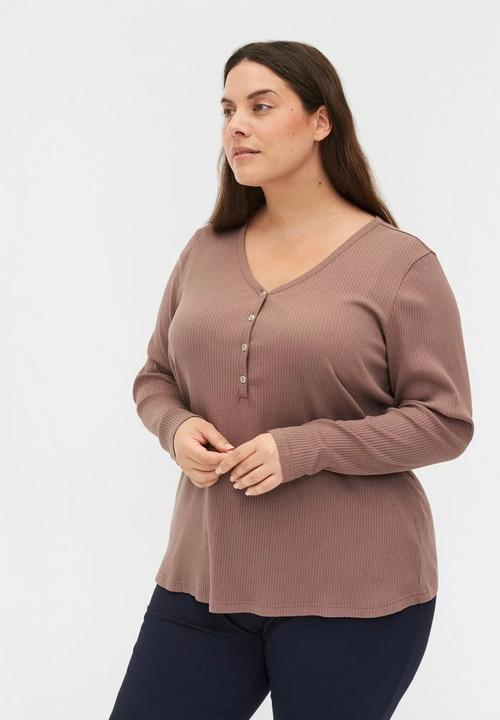 Zizzi Blouse - Deep Taupe 3 Zizzi Blouse - Deep Taupe – Image 3